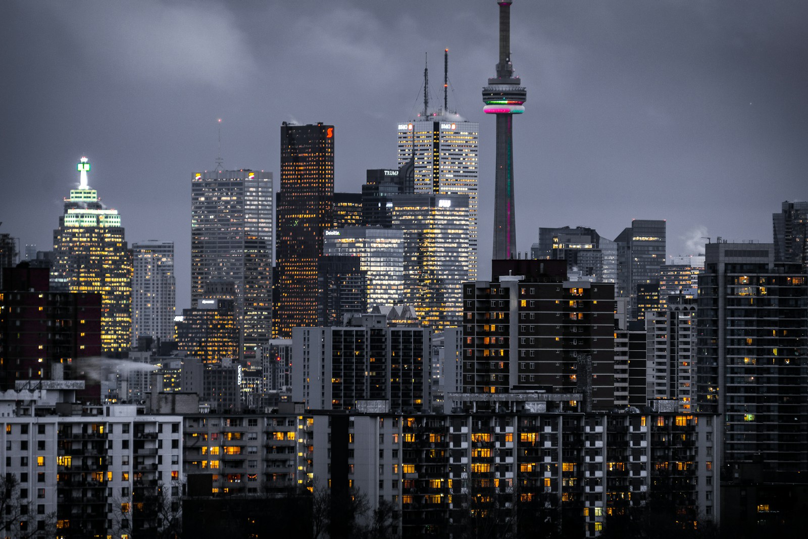 Temporary stock: contemporary high-rise facade viewed from street level